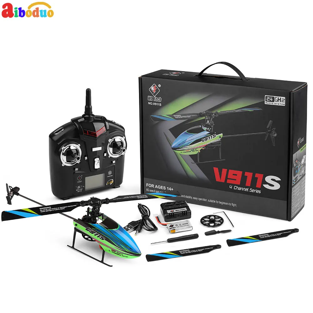 

AIBODUO V911S Aircraft 2.4G 4CH Remote Control RC Helicopter Single Propelller Remote Controller Kid Gift Toys RTF Upgrade 7PCS