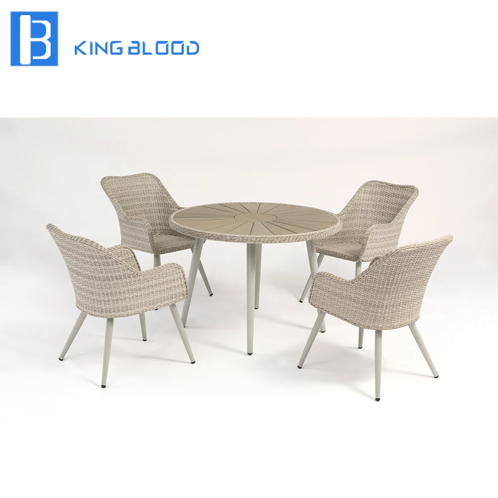Patio Wicker Chair Furniture White Pe Rattan Outdoor Dining Table And Chair Outdoor Tables