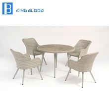 patio wicker chair furniture white PE rattan outdoor dining table and chair