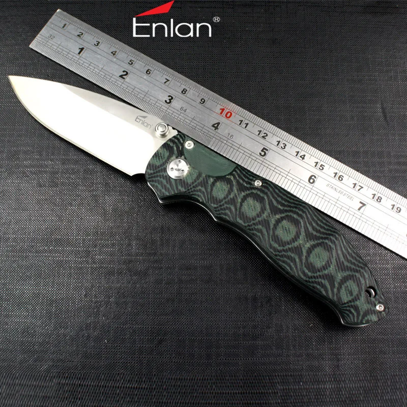 Comprar ENLAN EL 04MCT Micarta mango 8CR13Mov cuchillo plegable al aire libre supervivencia Camping táctico utilidad EDC Bushcraft colección cuchillo