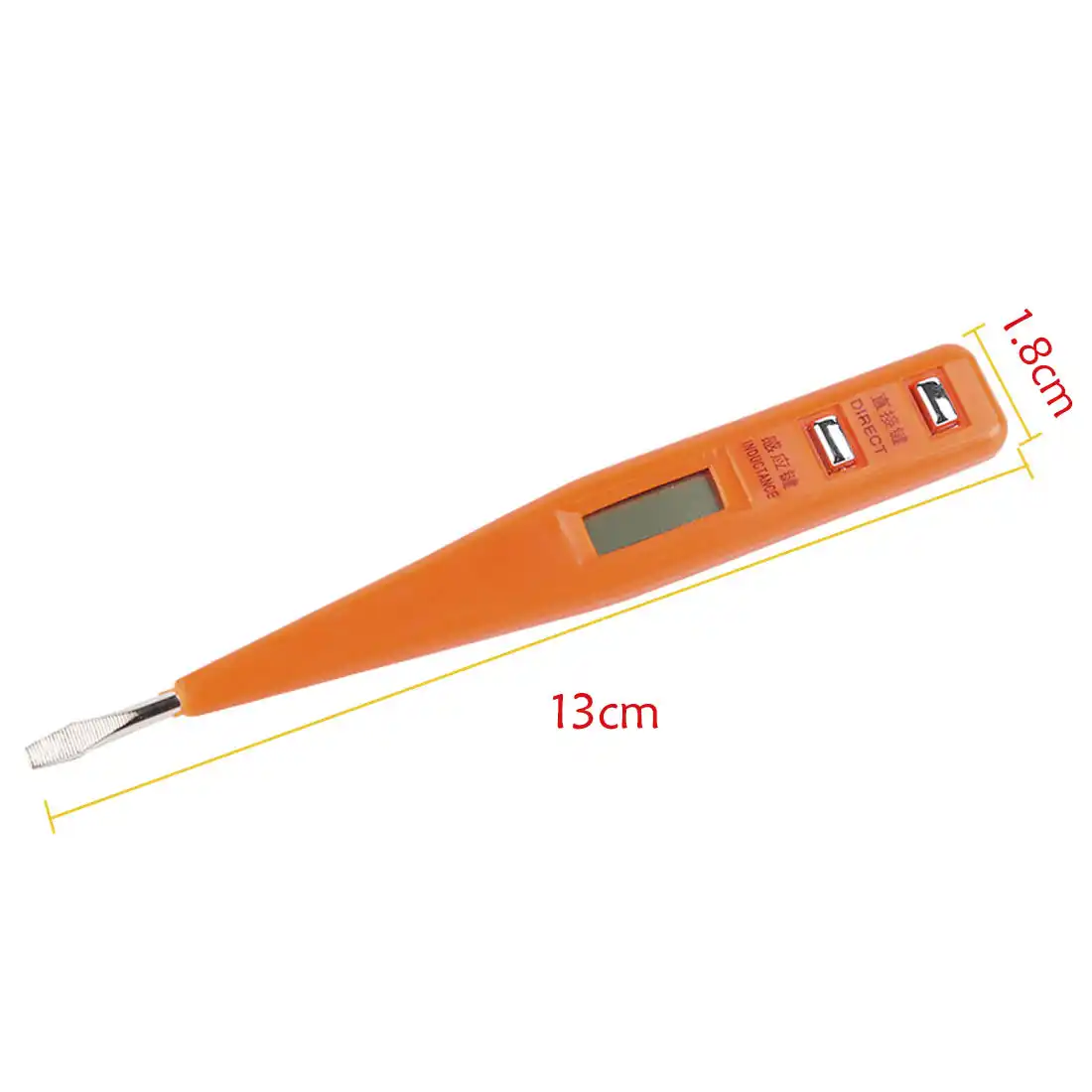 Penna di prova digitale multifunzione AC DC 12-250V tester display LCD elettrico rilevatore di tensione penna di prova per elettricista-arancione e nero senza luce