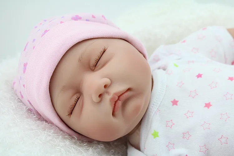 55 см силиконовые куклы для новорожденных, закрытые глаза, спящие Новорожденные, реалистичные, лучшие игрушки для младенцев, подарки