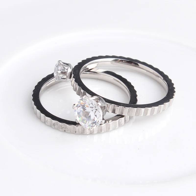silvery double zircon gear couple 316l stainless steel wedding rings for men women wholesalechina - Gear Wedding Ring silvery double zircon gear couple 316l stainless steel wedding rings for men women wholesalechina - Gear Wedding Ring