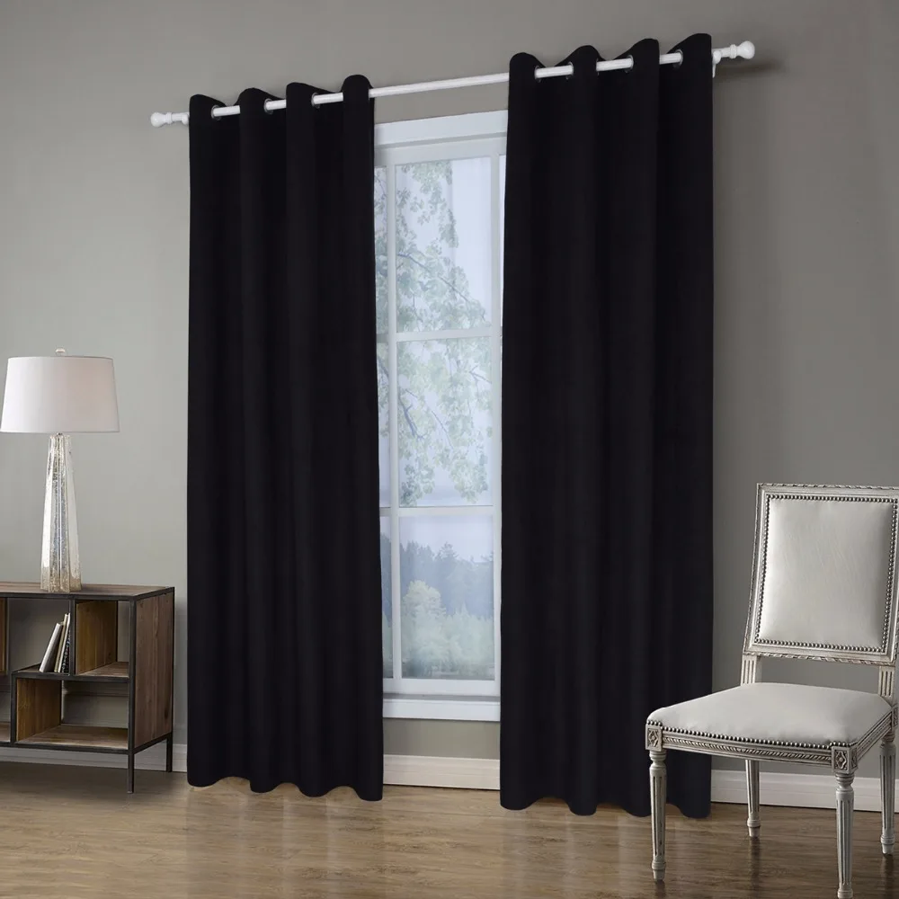 1 Piece Suede Fabric Green Curtains For Living Room Semi Blackout