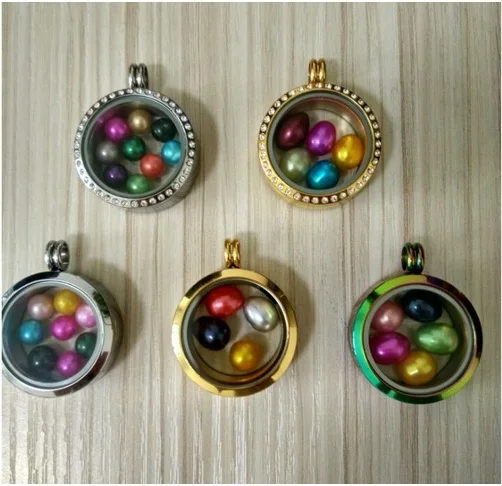 

5pcs/lot 30mm 316 Stainless Steel Memory Living Floating Locket DIY Love Wish Floating Locket Charms 6 Styles ABH889