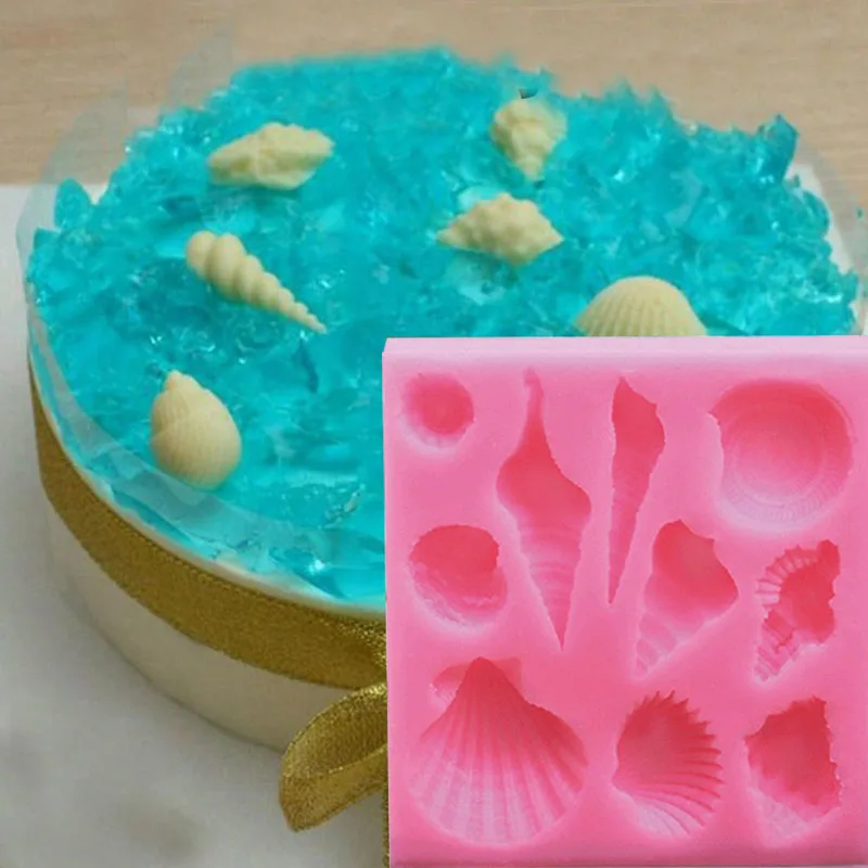 3D морские раковины помадка инструменты для приготовления тортов Шоколадные конфеты Желе Силиконовые Кухня выпечки Плесень мыло плесень