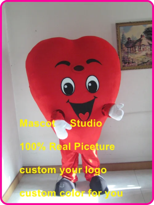 

Romantic Red Heart Mascot Valentine costume custom fancy costume anime cosplay kit mascotte theme fancy dress carnival 40217