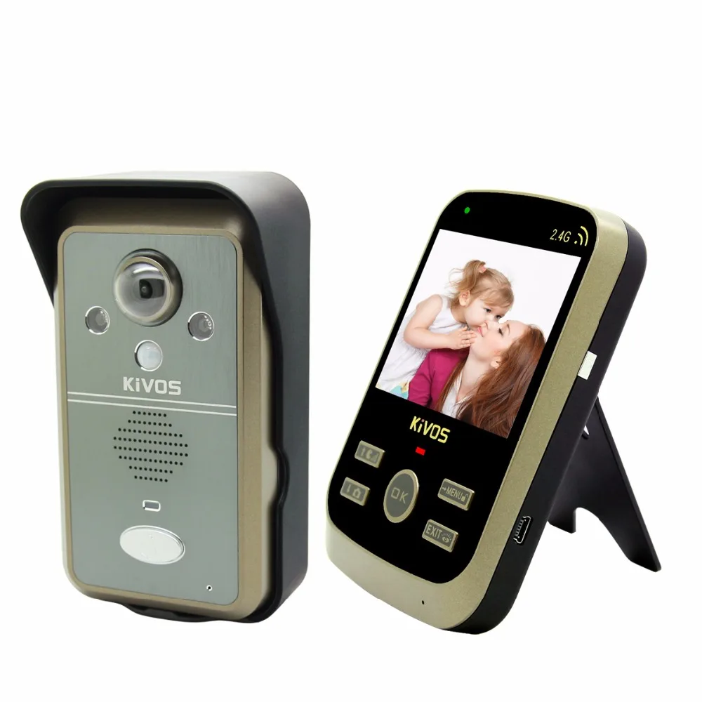

KiVOS 2.4G Wireless Video Door Phone Video Intercom System Doorbell Camera For Apartment Home F1747J