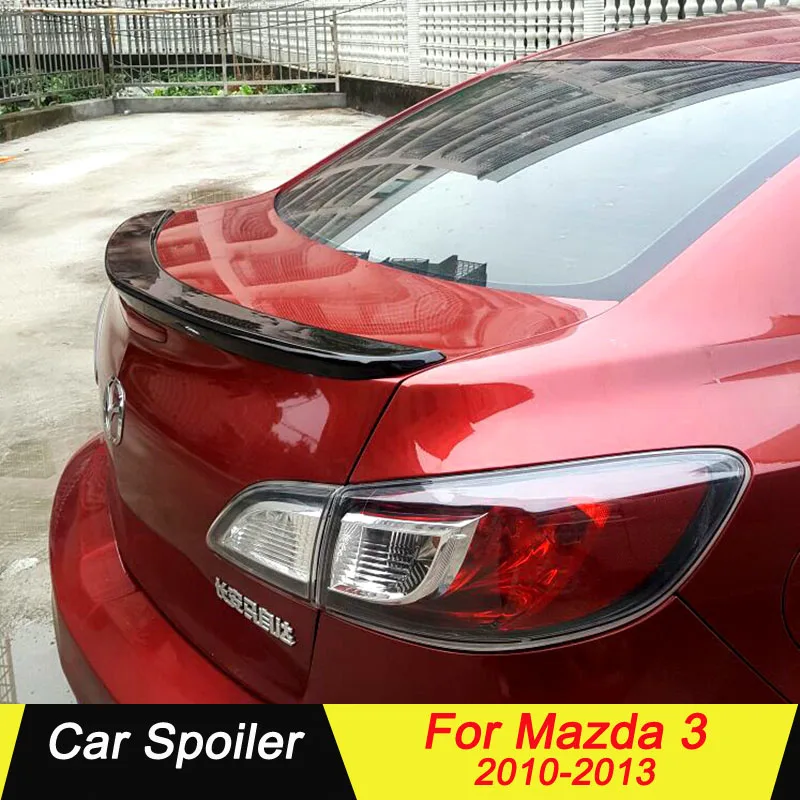 

Car Rear Trunk Spoiler For Mazda 3 2010 2011 2012 2013 High Quality ABS Plastic Primer Color Car Tail Wing Decoration for mazda3