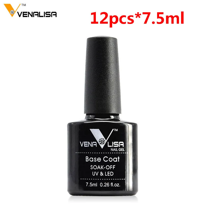 12шт* 7,5 мл VENALISA гель-лак Быстрая в Россию Main Area Nail Art Manicure 60 цветов Soak Off LED UV Gel Nail Polish - Цвет: 12pcs Base Coat V