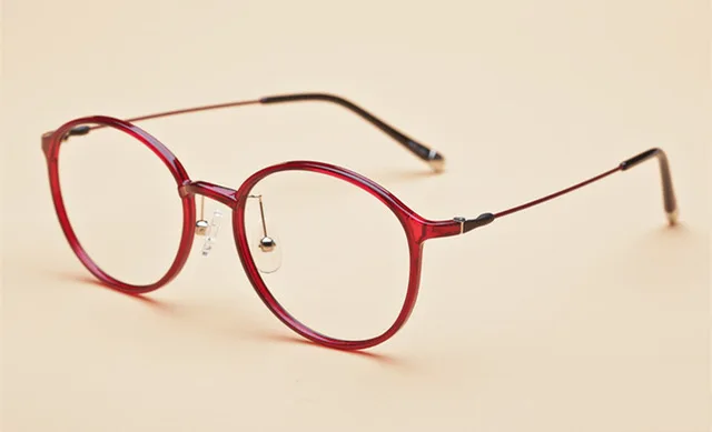 Винтажные круглые вольфрамовые титановые очки, оправа для мужчин, Ultem, круглая оправа для очков, женские компьютерные очки, очки по рецепту, gafas - Цвет оправы: Красный