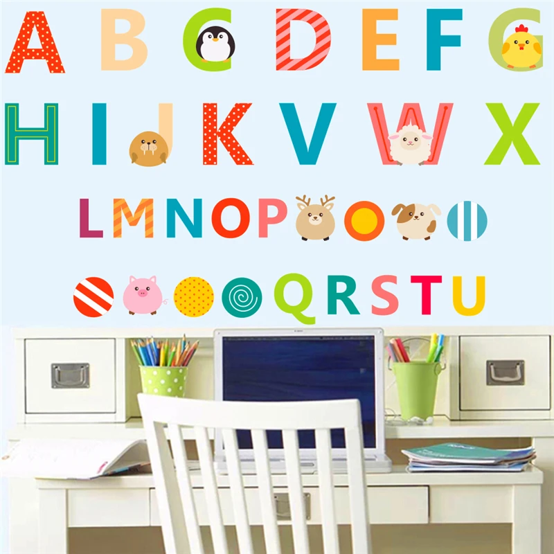 Us 2 72 42 Off Creative 26 English Letters Alphabet Wall Stickers For Kids Rooms Nursery Decor Children Pvc Art Decals Diy Birthday Gift In Us 2 72 42 Off Creative 26 English Letters Alphabet Wall Stickers For Kids Rooms Nursery Decor Children Pvc Art Decals Diy Birthday Gift In