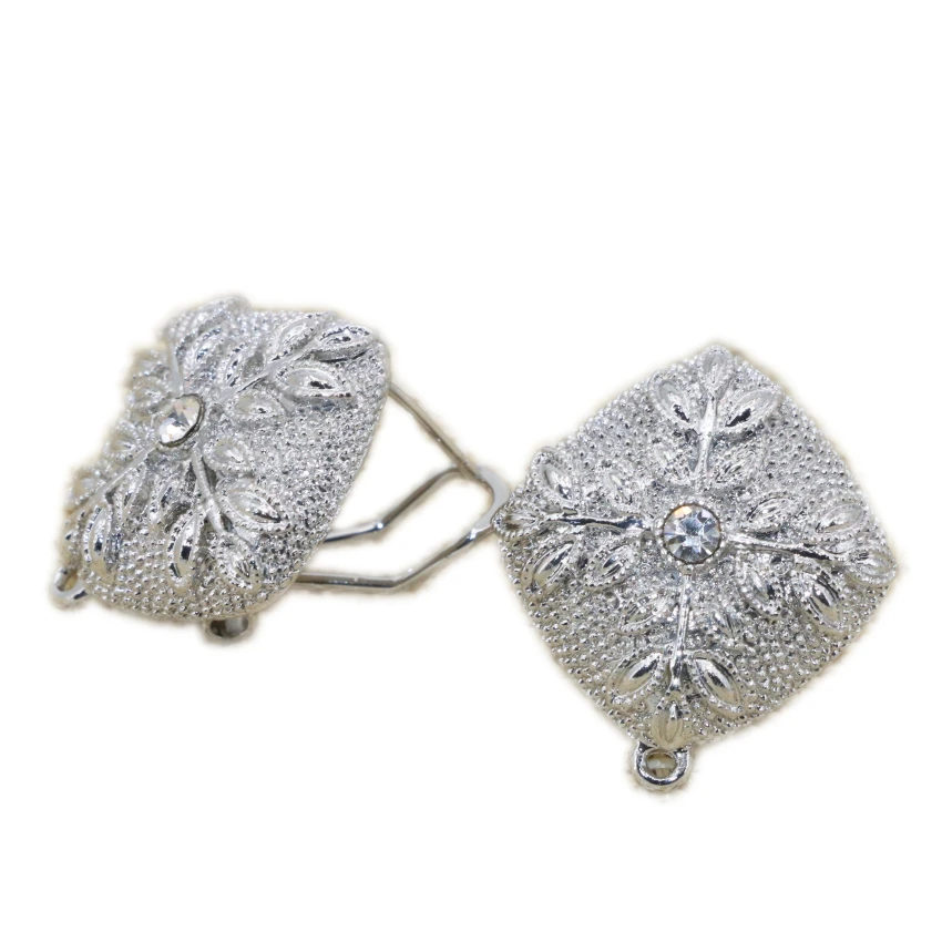 Женские серьги гвоздики серебристого цвета 19x19 мм|fashion stud earrings|stud earringsstud earrings for