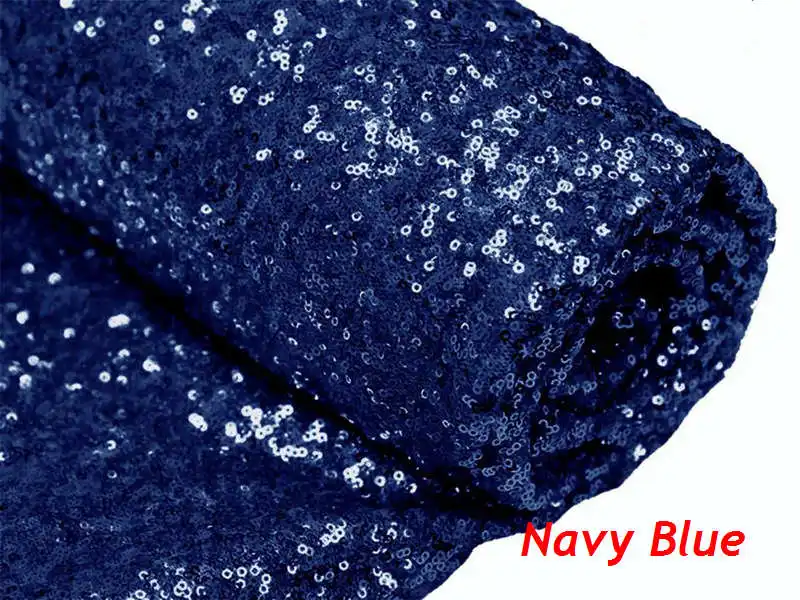 

2Yard Embroidery Sequin Fabric Material Navy Blue Sparkly Fabric Used to Make Clothes Shoes Bags Wedding Partie Event Decor -527