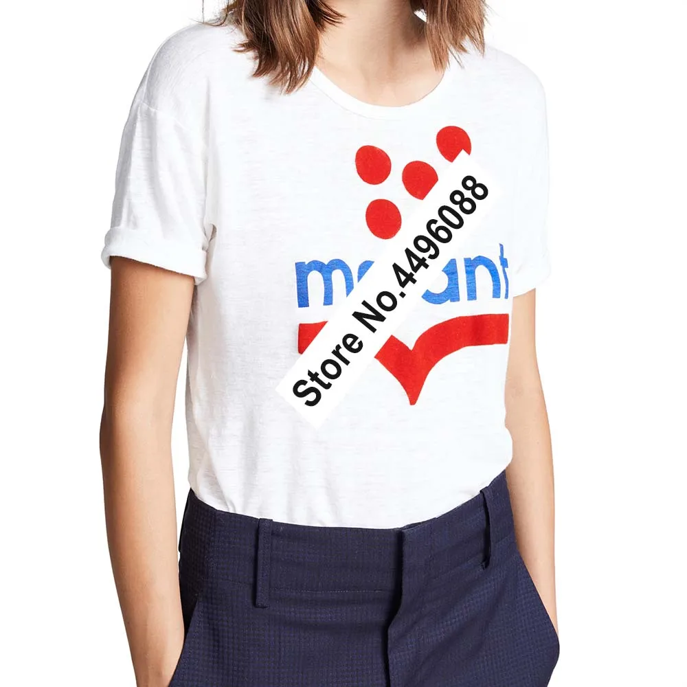 

2019 New Latest Linen 100% Letter Flocking Short Sleeve Tees Top Women/Female White/Black Flocking Printing T Shirt/Tshirt