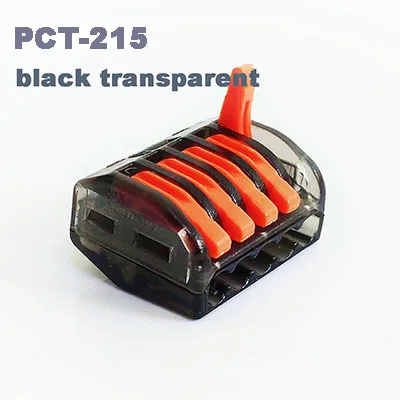 Разъем провода 222 212 гнездо разъема компактный электрический быстрое соединение универсальный разъем питания клеммный блок - Цвет: PCT-215 black