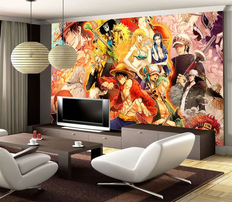 Papel tapiz 3D de anime japonés, Mural de una pieza, papel tapiz de dibujos  animados para paredes, papel tapiz fotográfico para dormitorio de niños,  Fondo de TV, decoración de habitación|3d wallpaper|wallpaper for