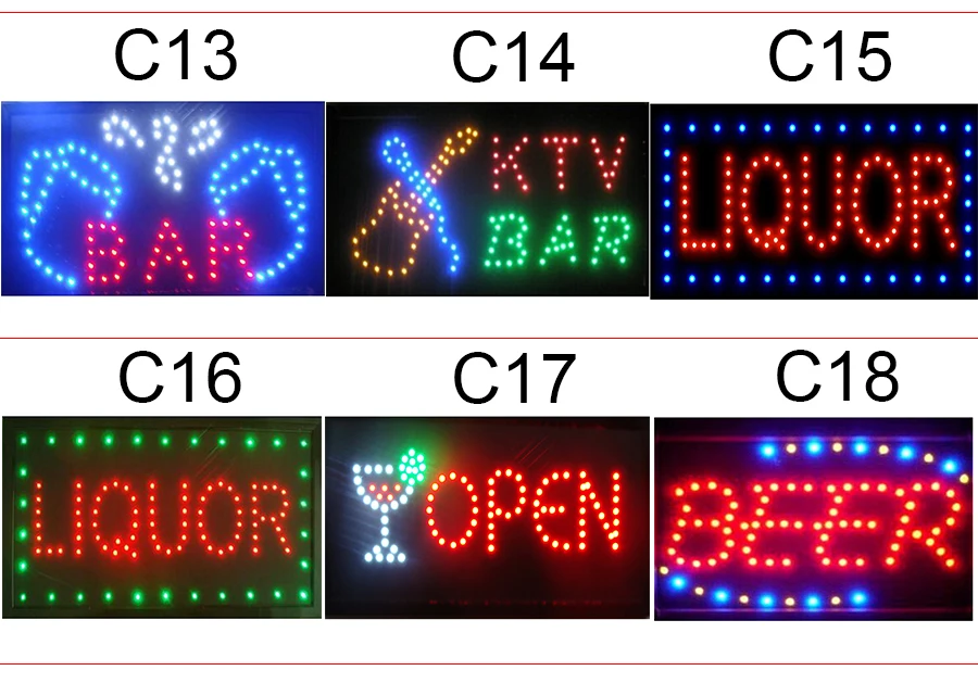 CHENXI Open Bar Led Neon Business Motion Light Sign On/off with Chain Led Sign Board 19*10 inch Indoor