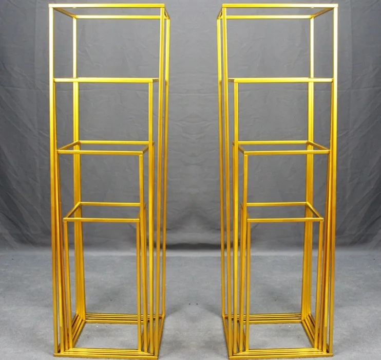 Excellent 10PCS  Flowers Wedding Centerpiece Flower Vase Floor Vases Column aisle walkway Road Lead Flower Rack For Event Party Decoration 3