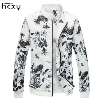 

2019 Men's Large size Spring Autumn printing Jackets Fashion Coats Men Casual Slim Stand Collar Bomber Jacket Male OvercoatM-6XL