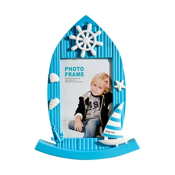 

3 Colors Sailboat Shaped Photo Frame for Table Baby Toddler Childern Photo Display Frame For Home Decor 7 Inch PVC Picture Frame