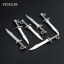 10 шт. нож дизайн сплав Очаровательная Подвеска Бижутерия для ожерелья Кулон DIY Аксессуары 43*10 мм