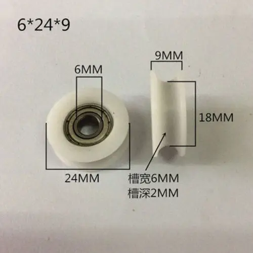 

10Pcs 8*40*10mm White POM Coated Tire Wheel Arc Ball Bearing for Furniture Pulley