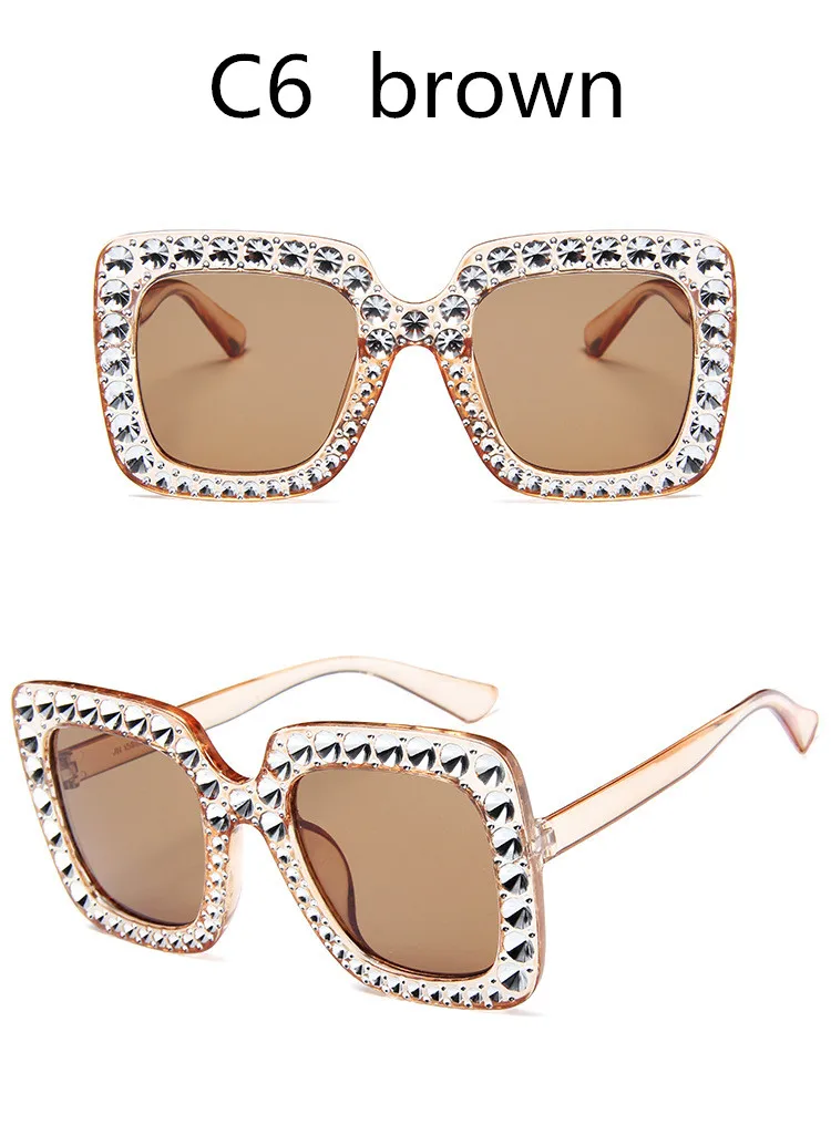 ASUOP2018 International Brand Sunglasses Ladies Crystal Multicolor Mirror Retro All Star Glasses Women Black Gray Hue Sunglasses (6)