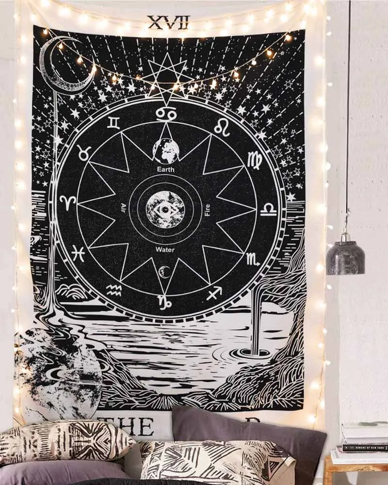Lannidaa тонкое пляжное полотенце средневековый винтажный Таро divination гобелен настенный для украшения в общежитии астрологический магический набор гобелен