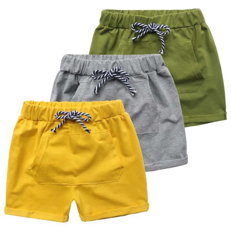 Boy Pants Kids Summer Clothing Children Trousers for Baby Boys Shorts solid beach loose yellow