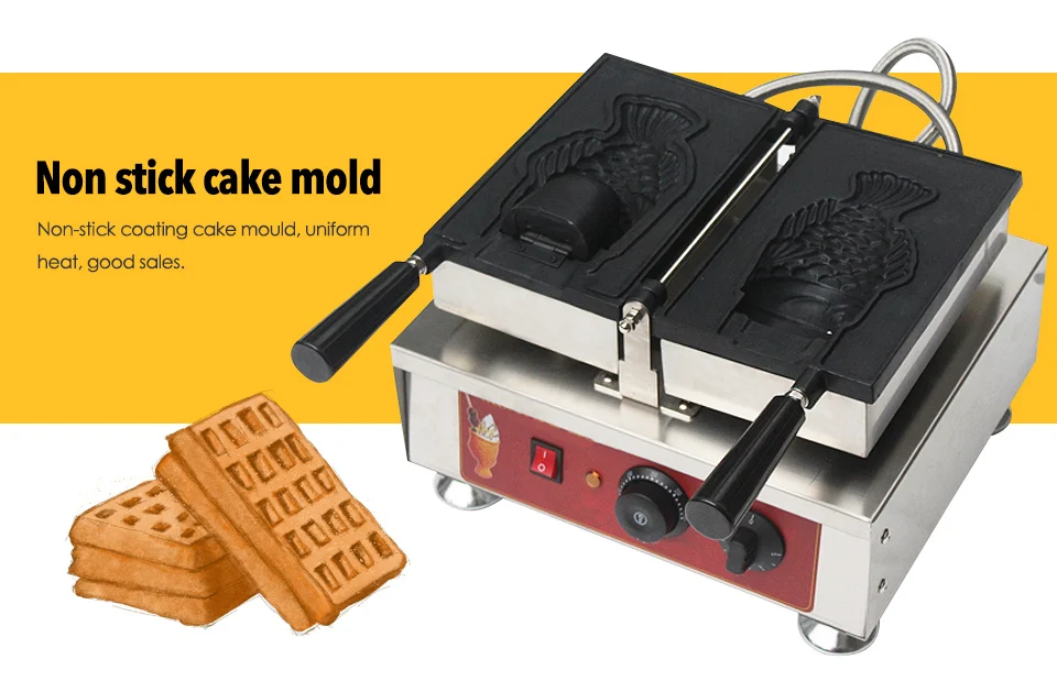 XEOLEO Taiyaki машина мороженое тайяки maker рыба вафельница 2000 Вт Корея один открытый рот Электрический конус maker 220/110 В