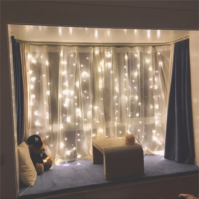 220V/110V LED Curtain String 3x3m 300LED icicle String Light Holiday Wedding Party Christmas Decoration Garland Lights 220V/110V LED Curtain String 3x3m 300LED icicle String Light Holiday Wedding Party Christmas Decoration Garland Lights