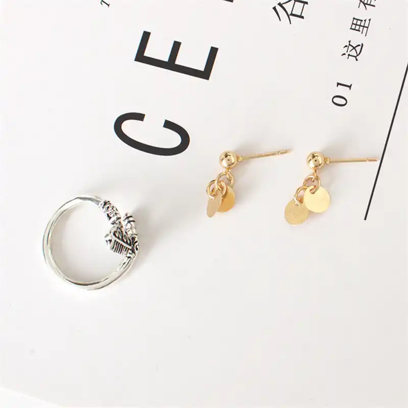 Новые простые маленькие круглые золотые серьги для женщин 4ED168|earrings earring|earrings