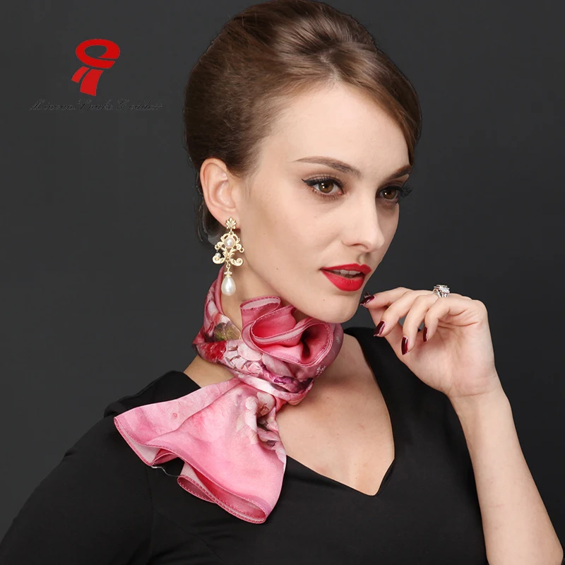 Scarf Square silk scarf 100% Silk Satin Scarf female Women Luxury Brand ...