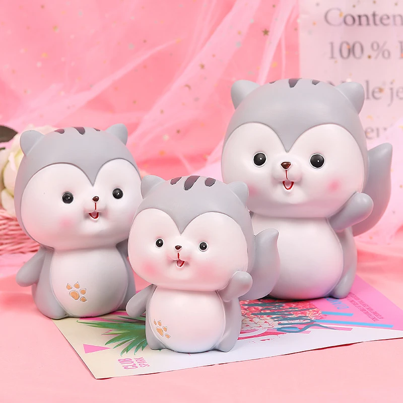 

Cartoon Squirrel Money Boxes Creative Resin Star Light Cute Mouse Piggy Bank Exquisite Home Office Desktop Decoration Ornaments