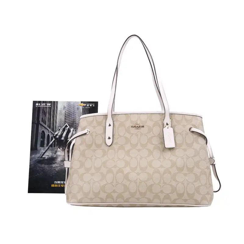 coach signature drawstring carryall shoulder bag f57842