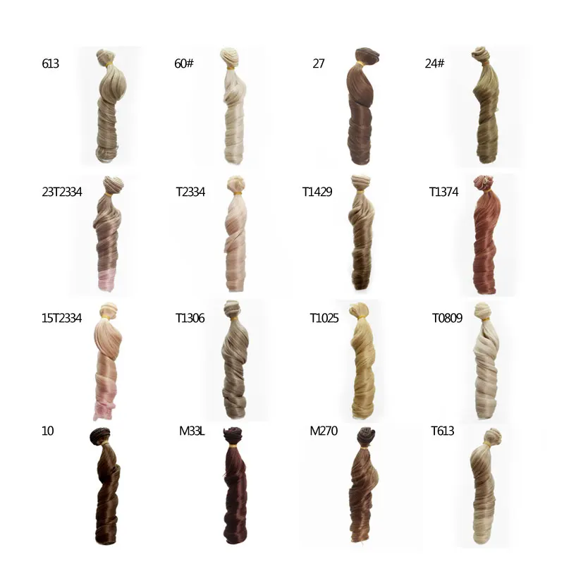 

High Quality 15cm High Temperature Heat Resistant Doll Hair for 1/3 1/4 1/6 BJD Roman Curly Hair for Russian Handmade Doll
