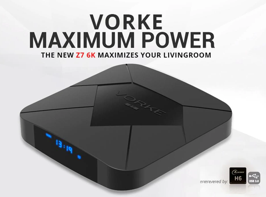 Vorke Z7 Android 9.0 TV Box IPTV Smart TV Box Allwinner H6 Quad Core 1.8GHz 6K HDR 2G4G RAM 32G64G ROM HDMI WiFi USB3.0 Clock (2)