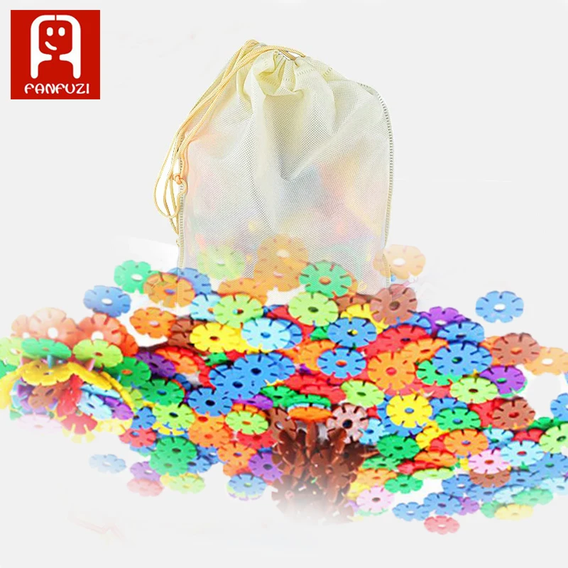 

100pcs/pack Snowflake Building Blocks Toy Brick Snow DIY Block Assembling Early Educational Learning Toy