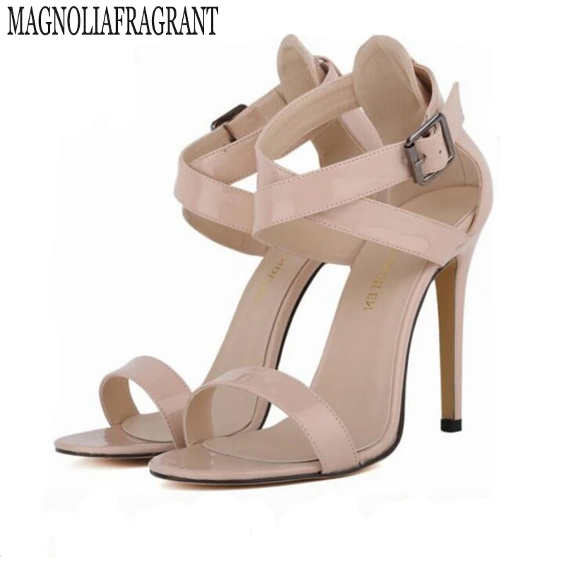 

2017 Europe and the new summer open-toed sandals with thin straps cross sexy high heels shoes woman w854