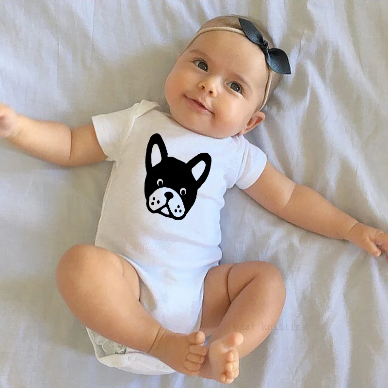 DERMSPE Summer Newborn Baby Boys Girls Cotton Short Sleeve Letter Print Cute Cartoon Outfits Romper Jumpsuit Clothes White | Детская