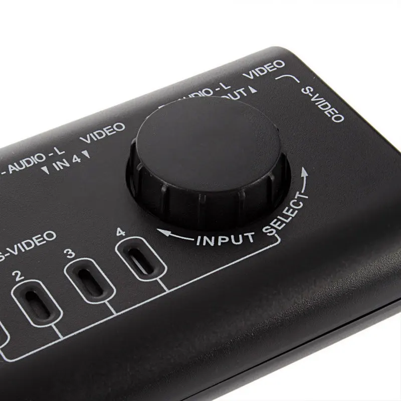 Onsale 1pc 4 in 1 out Audio Video Signal Switcher Splitter Selector High Quality AV RCA Switch Box + RCA Cable Mayitr