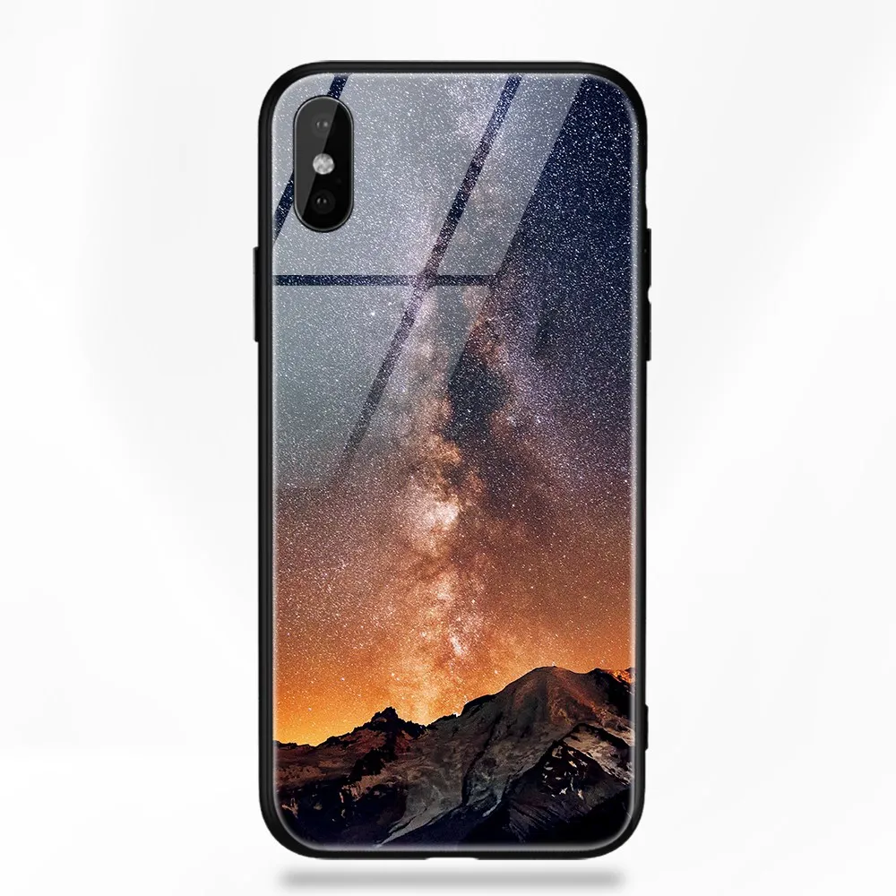 TOMKAS чехол из закаленного стекла для iPhone XS Max XR XS силиконовый чехол для телефона с изображением звезд для iPhone X 10 XS XR Роскошный чехол s TPU - Цвет: 09