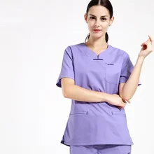 Больница и клиники и Красота салон докторские халаты постирайте одежду хирургические высокое качество медицинская ткань Спецодежда для медсестер комплект врачебный халат, S100