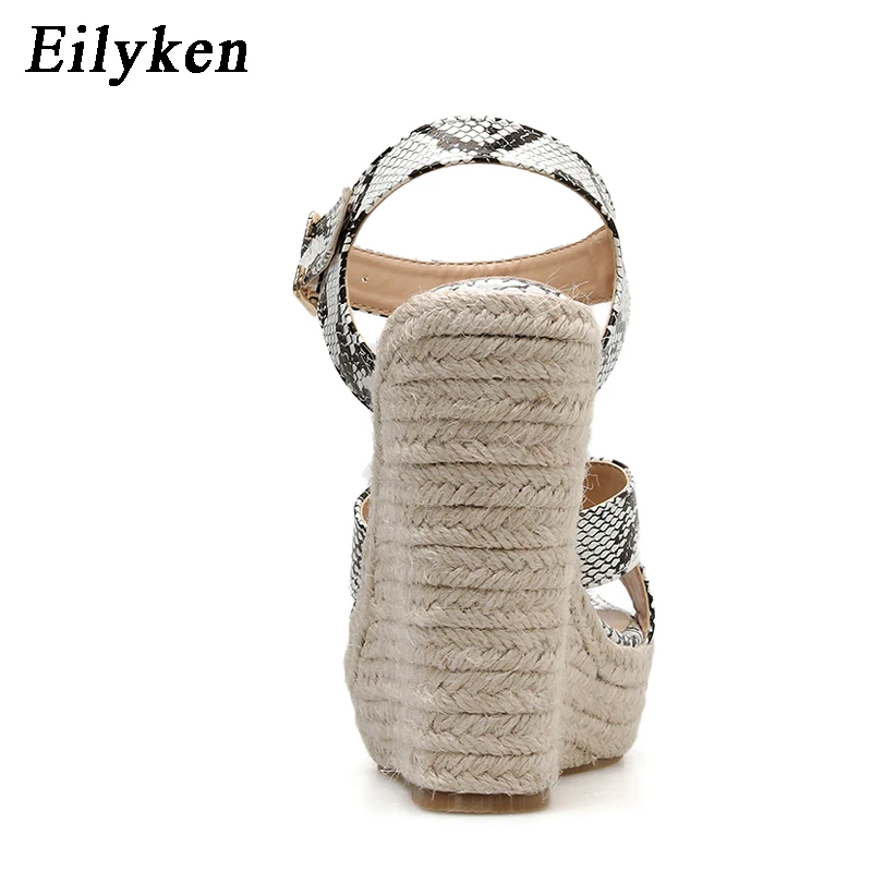 Босоножки женские на платформе Eilyken модные однотонные сандалии высокой танкетке