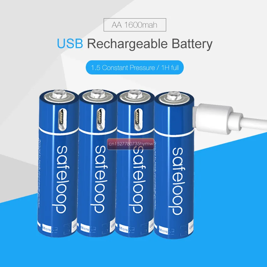 

AA 1.5V 1600mAh Battery 2/4/8/12/16/20pcs USB Quick Charging Rechargeable Lithium Polymer Battery Charged by Micro USB Cable