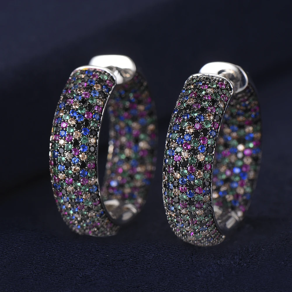 29*29 мм модные большие серьги-кольца Дубай Африканский стиль полная кубическая циркониевая инкрустация ювелирные изделия для женщин свадебный Букле д 'ореиль