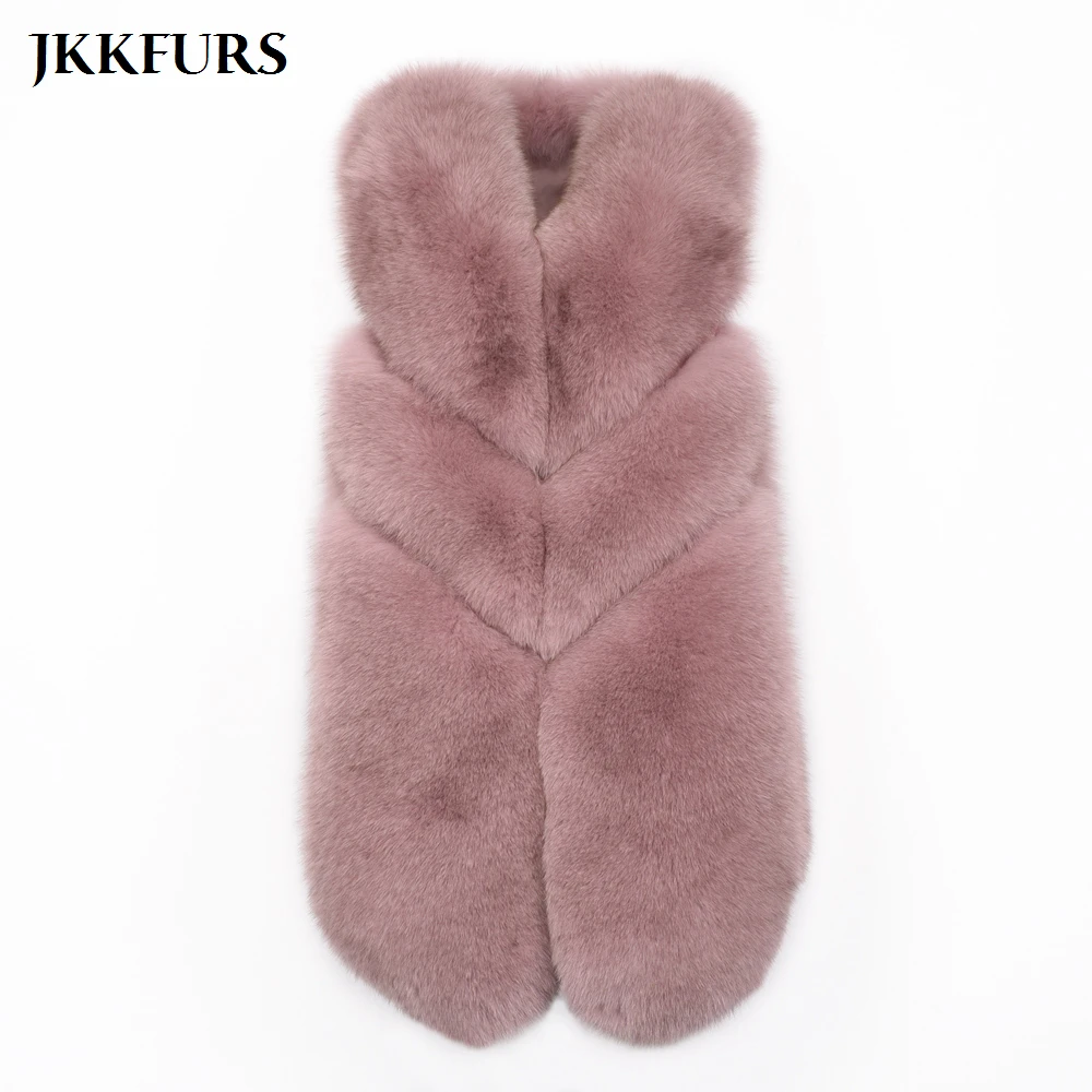 

2019 New Women Winter Fluffy Real Fox Fur Vest Fashion Fur Gilet Coat Wholesale FREE SHIPPING Top Quality S7427