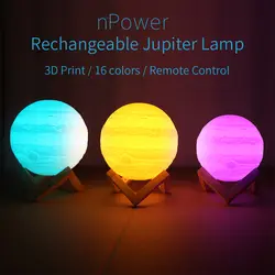 Дети настоящее 3D принт Юпитер световой игрушки 16 Цвет изменить светодио дный ночник сенсорный удаленного Управление Спальня освещение