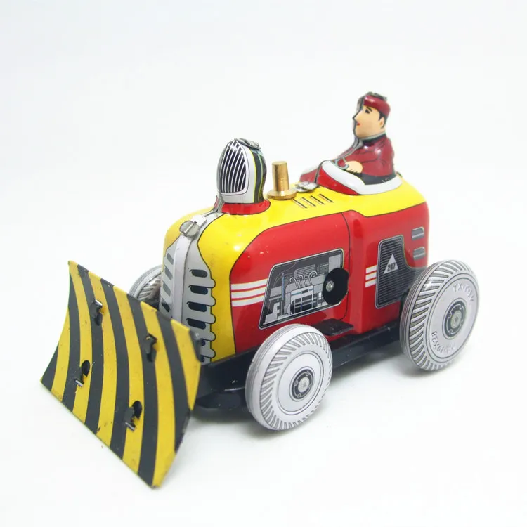 Классическая коллекция, Ретро Заводной металлический ходячий оловянный бульдозер, робот, запоминающий механический автомобиль, игрушка для детей, рождественский подарок
